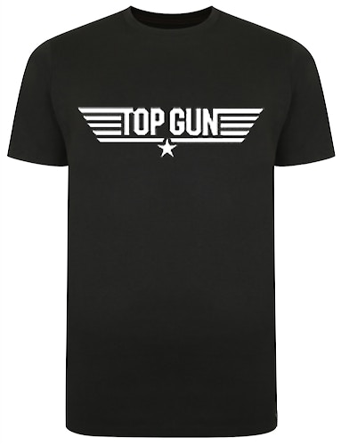 Offizielles Top Gun Print T-Shirt Schwarz